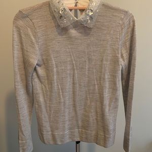 Club Monaco jewelled collar top